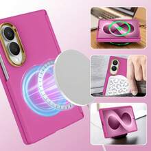 keshengtai Magnetic Design Phone Case | With Hinge Protection [Compatible With Magsafe] Hard PC Back Plate Protective Cover, Compatible With Samsung Galaxy Z Fold 8, Z Fold 8 Ultra, Z Fold 7, Z Fold 6, Z Fold 5 - Hot Pink - View 7