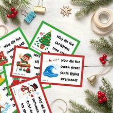 40pcs Fun Christmas Joke Question Cards With Answer - Holiday Q&A Game Cards With Santa, Elf, Reindeer & Snowman Designs, Christmas Party Game Cards, Christmas Gifts - A - View 6
