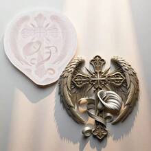 1pc Vintage Wing Cross Silicone Mold Calla Lily Aromatherapy Plaster DIY Handmade Craft, Souvenir, Gift, Decoration Mold - B - View 5