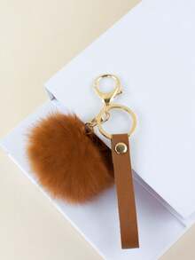 Fashionable Mini Small Bag Keychain Pendant, Car Key Ring Charm, Women's Bag Accessory - Brown - View 2