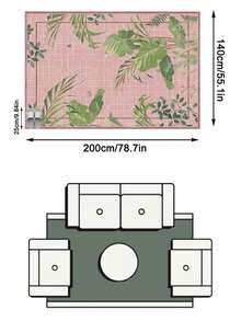 1 Buah Karpet Area Geometris Bunga Tanaman Tropis Warna Pink & Hijau, Bahan Kasmir Imitasi, Bentuk Persegi Panjang, Pola Gaya Pastoral Segar, Dapat Dicuci dengan Mesin, Cocok untuk Ruang Tamu, Kamar Tidur, Dekorasi Rumah Sehari-hari, Dekorasi Rumah Estetis - MultiWarna - View 15