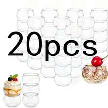 80/60/40/30/20/10/1 Delicate Spherical Dessert Containers, Soft Curved Design With Minimalist Elegant Style, Stackable Design For Easy Storage, Suitable For Pudding, Fresh Fruit Desserts, Perfect For Luxury Home Parties, Themed Dessert Tables, Family Gatherings, Fully Presenting Dessert Texture And Enhancing Overall Tabletop Aesthetic - Clear - View 13