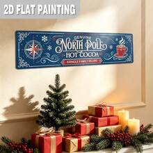 2D Flat, 1pc, Christmas Decoration Sign And Plaque, Authentic North Pole Hot Cocoa Metal Sign, North Pole Cocoa Sign Wall Decor, Rustic Farmhouse Art, Suitable For Kitchen, Home, Cafe, Fireplace Mantel (Random Style) - A - View 4