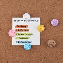 12/24pcs Random Style Star Ice Cream Ball Push Pins, Felt Board Nails, Cork Board Decorative Pins, Photo Wall T-Pins - Multicolor - View 3
