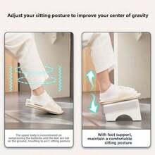 1 pieza Reposapiés ergonómico debajo del escritorio, material PP premium con base estable antideslizante, adecuado para estación de trabajo de oficina, estudio en casa, escritorio de estudiante, almohadilla reposapiés ligera, duradera y antideslizante para protección de las piernas - Multicolor - Ver 6