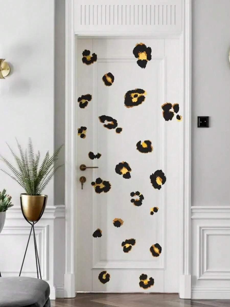 Leopard Print Wall Sticker, Stickers, Wall Decal, Vinyl Decal For Home Decorations, Spring Decoration Items Refresh Your Home, Rama Decoration Stickers Gifts Birthday Graduation - Multicolor - View 1