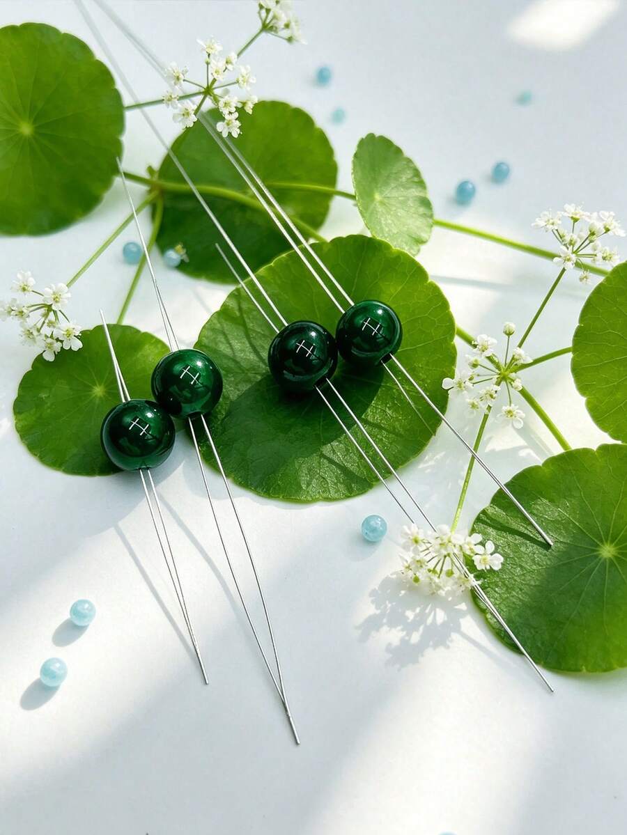 5pcs Fine Beading Needle Beginner Set, Easy Threading Thin Needles Compatible With Seed Beads, Practical Handmade Accessories, Suitable For Seed Bead Bracelets, Necklaces, Earrings, Bead Embroidery, Beaded Pendants, Making Delicate Small Handmade Jewelry - 5 Opening Needles - View 1