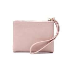 PRETTYZYS Women's Short Wallet, Solid Color, 2026 New Korean Style, Minimalist Fresh, Embroidered Heart Design, Foldable Zipper, Multi-Functional Card Holder, Student Coin Purse, Handheld Wallet, Daily Use, Christmas Gift, Back To School Season, Valentine's Day Gift, All Season - Pink - View 6