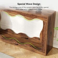 Mesa de Entrada de 63 Pulgadas, diseño Elegante, Mesa de sofá de Granja detrás del sofá, Mesa de Consola festoneada con Espacio de Almacenamiento Integrado para Entrada, Sala de Estar - Rústico - Ver 7