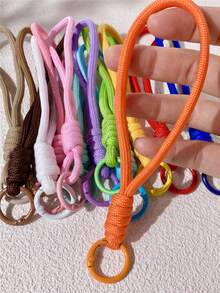 1/10/20/40pcs Solid Color Bohemian Polyester Paracord Keychain, Paracord Keychain Bag Water Bottle Backpack Pendant - Keychain (Style 1) - View 3