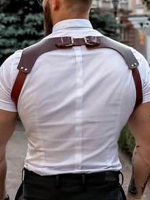 Men's Wide Shoulder Chest Harness, PU Leather Gothic Punk Style, Adjustable Wide Shoulder Pads With O-Ring Hook, Suitable For Nightclub Party Carnival Cosplay - Multicolor - View 12
