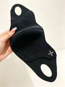 1 st varm ansiktsmask i ull med strass och fyrklöverdekor, vind- och koldsäker, mjuk elastisk mask med öglor för öronen, för utomhusbruk och dagligt bruk under höst/vinter - Multifärgad - Visa 11