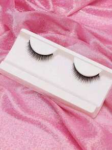 10 Pairs Full Fake Eyelashes Transparent Style Faux Mink Lashes Natural Long Gift For Women - Black - View 11