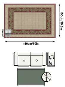 1PC Red Pine Branch & Pine Cone Plaid Area Rug, Faux Cashmere Material Rectangular Christmas Holiday Pattern, Machine Washable Suitable For Living Room Bedroom Daily Home Decor, Aesthetic Home Decoration - Multicolor - View 15