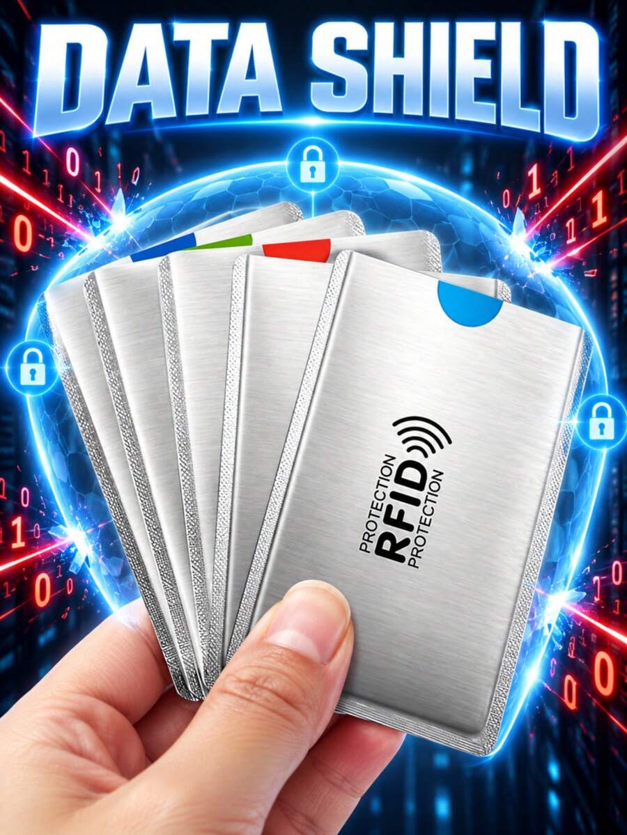 20 piezas Protector de tarjeta RFID de plata, funda protectora anti-desmagnetización para tarjetas bancarias y de identificación, accesorios de viaje