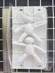 6 buah Rak Gantung Dinding "Si Kecil" Ramah Sewa, Rak Penyimpanan Terapung Perekat Mandiri Tanpa Bor (Kapasitas Beban 5,5 lbs), Organizer Kamar Mandi Berbentuk Manusia Kreatif, Rak Penyimpanan Penting untuk Asrama Warna Putih, Rak Bumbu Dapur Modern - MultiWarna - View 6