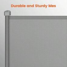 Puerta de  Retráctil para Bebés y Niños 86 x 180 cm, Barrera Protectora Ajustable para Escaleras, Puertas y Pasillos, Reja Infantil para el Hogar - Gris oscuro - Ver 7