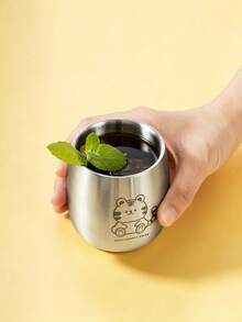 Children's 304 Stainless Steel Double-Wall Water Cup (Cartoon Bear, Tiger, Dinosaur) – Baby Feeding Cup/Home Tableware - Multicolor - View 5