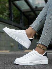 LIVEST Women's Athletic Sports Shoes, Lightweight White Sneakers, Walking Shoes With Soft Sole - White - View 3