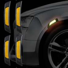 TRTY 4PCS Car Wheel Arch Reflective Stickers, Carbon Fiber Anti-Collision Side Marker Arch Guard Decorative Strip, Car Tire Fender Flare Trim, Anti-Scratch Car Body Edge Decorative Strip, Universal Fit For Most Cars - Carbon Fiber Wheel Arch Stickers - View 14