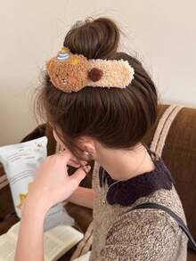 Fuzzy Autumn/Winter Plush Cute Academy Style Lolita Versatile Bear Duck Bill Large Hair Clip - Multicolor - View 10