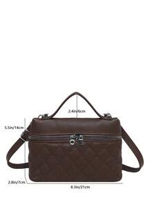 Autumn/Winter New PU Fashion Versatile Commuter Crossbody Bag Box-Shaped Women's Commuter Bag - Brown - View 5