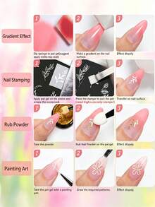 UR SUGAR 8ml Nude Pink Colors Pat Painting Gel Nail 4 In 1 Used For Gradient Cover Edge Lines Nail Stamping Pattern Covers Nail Free Edge Perfect Gift For Women - Multicolor - View 10