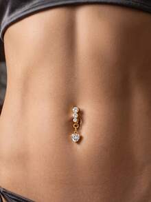TOKRING Gold Fake Belly Piercing Fake Belly Ring For Women,Dangle Butterfly CZ Fake Belly Button Piercing Clip On Belly,Fake Navel Ring Non Piercin - Fake Belly Ring - View 2