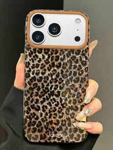 Cute Macarons Colorful Leopard Print Bling Glitter Glossy IMD Phone Case Compatible With IPhone 18 Pro Max 18 Pro 17 Pro Max 17 Pro 17 16 Pro Max 16 Pro 16 15 Pro Max 15 Pro 15 14 Pro Max 14 Pro 14 13 Pro Max 13 Pro 13 Y2K Autumn Retro Shiny Anti-Drop Back Cases Girl Gift - Black Brown Leopard Print - View 3