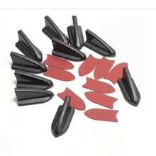 Black Shark Fin Car Antenna, Adhesive-Backed No-Drill Universal Roof Decorative Antenna, Car Exterior Modification Accessory - Black - View 7