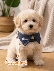 Custom Embroidered Pet Lap Shirt Collar, Personalized ID Name Tag, 5 Colors, Luxury British Style, Adjustable Quick Release Buckle, Costume For Small & Medium Dogs Cats, Birthday Party Photoshoot Outfit, Premium Gift For Pets - Multicolor - View 1