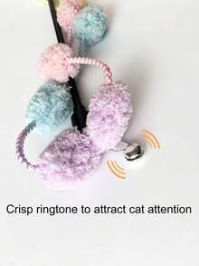 2pcs Cat Teaser Wand With Bell, Self-Entertainment Pet Toy - Multicolor - View 5