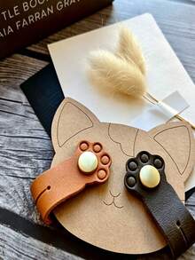 Multi-Purpose Bag For Hanging Data Cables, Featuring A Cute Cat Paw Pattern Cable Winder, Phone Charging Cable Organizer, PU Leather Cable Buckle - Multicolor - View 4