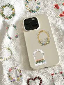 60pcs Transparent Floral Frame Stickers, Waterproof Aesthetic PET Floral Stickers, Suitable For Phone Case Cup Fridge Journal, Water Bottle, Scrapbook(Frame). - 1 Set - View 6