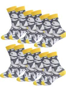 1/6 Pairs Men's Halloween Mid-Calf Socks, Personalized Ghost Design, Multi-Pack Plus Size Mid-Calf Socks - Multicolor - View 11
