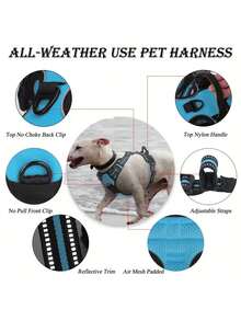 High Reflective Dog Harness - Durable, Adjustable, Comfortable, Anti-Choke Design - Ideal Choice For Outdoor Adventures, Multiple Sizes - Suitable For Small, Medium, Large Pet Dogs (If Hesitating Between Two Sizes, Try Buying Larger Size Because It Can Be Adjusted And Tightened) - Multicolor - View 12