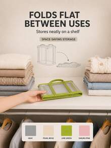 This Breathable, Foldable Laundry Basket Is A Multi-Functional Portable Storage Basket Suitable For Bathrooms And Various Rooms. It Can Be Used As A Laundry Basket, Laundry Tray, Or Large-Capacity Storage Box To Meet The Storage Needs Of Clothing And Various Items. Suitable For Various Spaces, This Casual-Style Laundry Basket Is A Space-Saving Design Suitable For Various Environments. - Multicolor - View 7