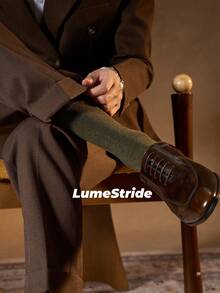 Men Crew Socks | Business & Everyday | Versatile Dress Socks | Comfortable Cotton | All-Match Style - Dark Green - View 4