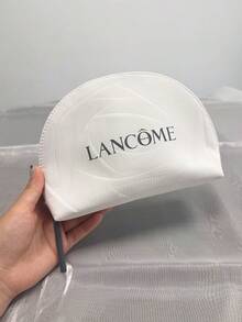 Portable Beige Shell-Shaped Travel Cosmetic Bag, Printed With Brand Logo, Toiletries Storage Makeup Bag, For Personal Use Or As A Gift - Lancôme Cosmetic Bag - White - View 9