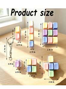 Keyboard Cube Stress Relief Keychain - Pressable Buttons, Soothing Desk And Pocket Accessory, Unisex For Adults, Car Keychain And Bag Charm, Birthday Gift, Student (Note: Non-Glowing) - Multicolor - View 8