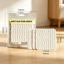 4/8pcs Non-Slip Carpet Gripper Strips, Upgraded Wavy Anti-Curl Rug Pad, Reusable Carpet Fixing Tape, Suitable For Hardwood Floors, Keeps Carpet Edges Flat, Prevents Carpet Slipping And Wrinkling, Designed For Indoor Area Rugs - Multicolor - View 2