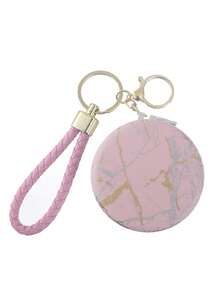 Fashionable Multi-Purpose Bag Hanging, High-Value Appearance Portable Keychain Flip Double-Sided Mirror, Portable Makeup Mirror, Travel Gift - Multicolor - View 10