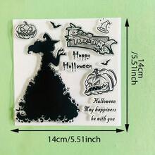 Halloween Spider Web Cat Witch Owl Pumpkin Clear Silicone Stamp,Vintage Gothic Reusable Transparent Seal For Scrapbooking Journal Card Making DIY Craft Decor Stamp - WS-2 - View 11