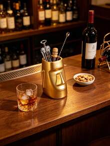 Creative Gold Moai Statue Pen Holder, Multifunctional Desktop Pencil Holder & Glasses Stand, Fun Office Home Study Desk Decor Gift - Moai Statue Decorative Ornament - View 7