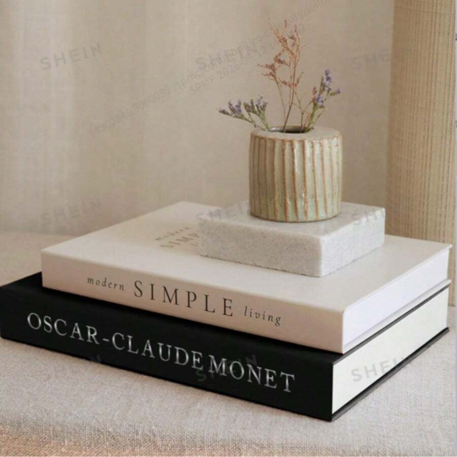 Home Decor 2D Faux Books - Acrylic Decorative Books - Coffee Table Decor Books, Suitable For Dining Table Decoration And Halloween, Christmas Decor, Stackable Display Fake Books - 2pcs - View 1