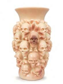 1pc Gothic Skull Vase, Dark Halloween Decor Vase, Suitable For Living Room, Entryway, Desktop And Home Decoration, Unique Horror Style Ornament - A - View 8