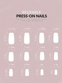 24 Pcs Long Coffin French Pink White With Grass And Pearl Reusable Acrylic Press-On Nails Y2K Style With 24 Adhesive Tabs And Mini Nail File - Dusty Pink - View 5