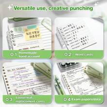 Mini 6-Hole Puncher, 10 Sheets Capacity, 5.5mm Hole Diameter, Handheld Round Hole Punch, Suitable For A4 A5 B5 Notebooks, Planners, Journals, Etc., Office And Study Use - A - View 4