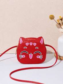 1pc Girls Cute Cat Shaped Crossbody Bag, Adorable Cat Mini Round Shoulder Bag, Coin Purse, Everyday Accessory & Holiday Gift - Multicolor - View 18