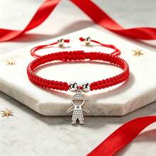 1Pc Rhinestone Little Boy Pendant Bracelet Adjustable Braided String Knot Bangles For Men Boys Cute Friendship Family Jewelry Gift - Boys - View 1